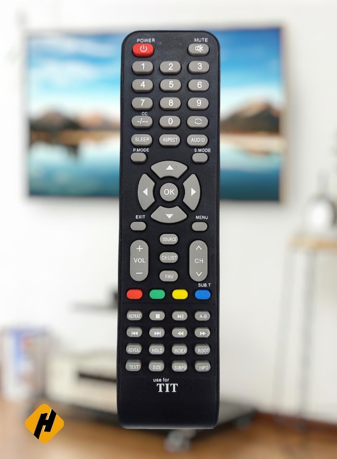 TIT TV Remote | Replacement Remote Control For TIT Smart TV LCD LED Black