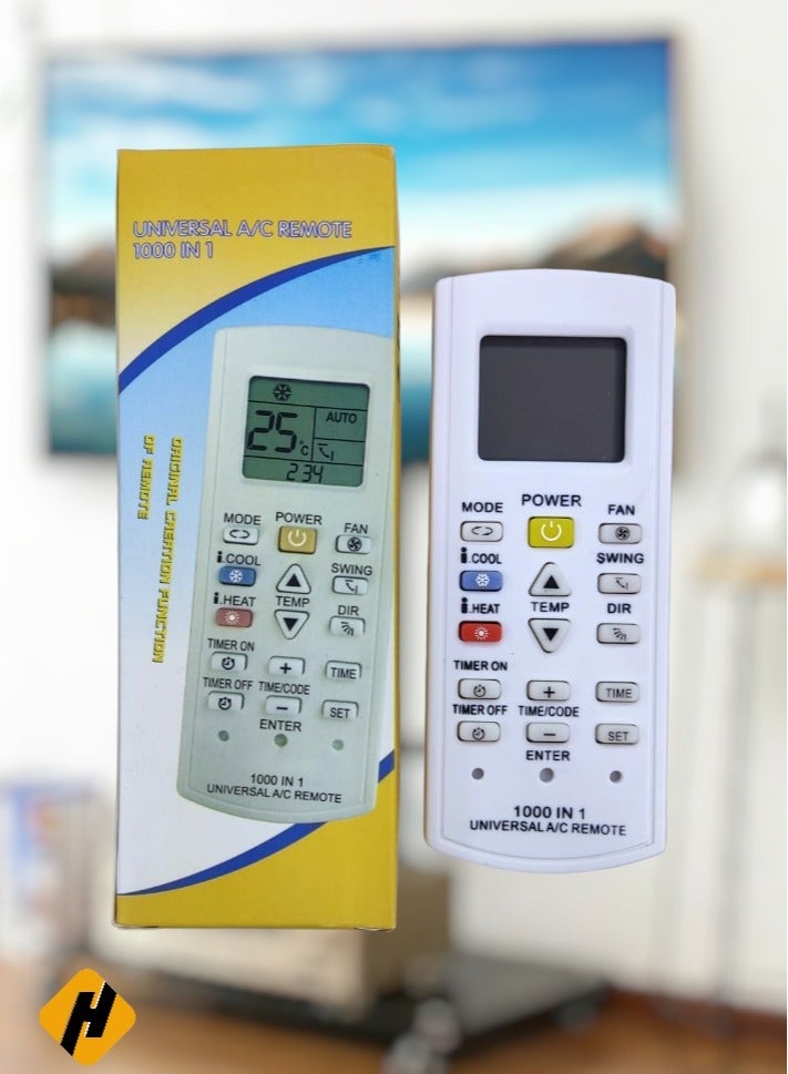 Universal AC Remote Control Compatible for 1000 Models (Setup Required)